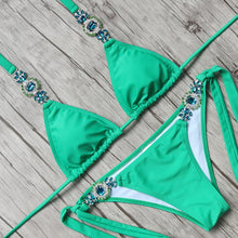 Load image into Gallery viewer, Brazilian Bikini Set 2018 Sexy Rhinestone Crystal Bikini