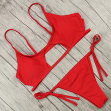 Load image into Gallery viewer, Bikini Women Solid Bandage Push Up Swimsuit 2018
