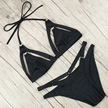 Load image into Gallery viewer, Bikini Women Solid Bandage Push Up Swimsuit 2018
