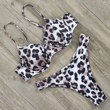 Load image into Gallery viewer, Leopard Bikini 2019 Bandage Bikini Set