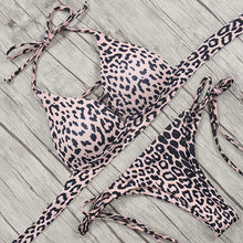 Load image into Gallery viewer, Leopard Bikini 2019 Bandage Bikini Set