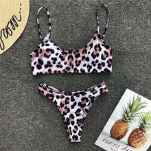 Load image into Gallery viewer, Leopard Bikini 2019 Bandage Bikini Set