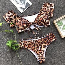 Load image into Gallery viewer, Leopard Bikini 2019 Bandage Bikini Set