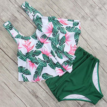 Load image into Gallery viewer, Print High Neck Bikini Swimwear Women Plus Size Swimsuit 2019