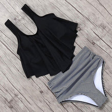 Load image into Gallery viewer, Print High Neck Bikini Swimwear Women Plus Size Swimsuit 2019