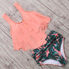 Load image into Gallery viewer, Print High Neck Bikini Swimwear Women Plus Size Swimsuit 2019