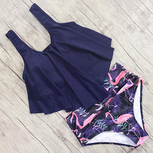Load image into Gallery viewer, Print High Neck Bikini Swimwear Women Plus Size Swimsuit 2019