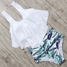 Load image into Gallery viewer, Print High Neck Bikini Swimwear Women Plus Size Swimsuit 2019