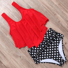 Load image into Gallery viewer, Print High Neck Bikini Swimwear Women Plus Size Swimsuit 2019