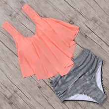 Load image into Gallery viewer, Print High Neck Bikini Swimwear Women Plus Size Swimsuit 2019