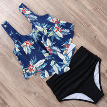 Load image into Gallery viewer, Print High Neck Bikini Swimwear Women Plus Size Swimsuit 2019