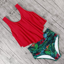 Load image into Gallery viewer, Print High Neck Bikini Swimwear Women Plus Size Swimsuit 2019