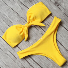 Load image into Gallery viewer, Print Tube Bikini High Waist Brazilian Bikini 2019