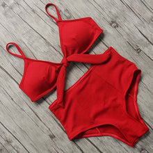 Load image into Gallery viewer, Solid High Waist Bikini 2019 Sexy Pure Bandage Swimwear Women