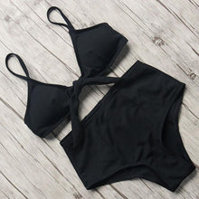 Load image into Gallery viewer, Solid High Waist Bikini 2019 Sexy Pure Bandage Swimwear Women