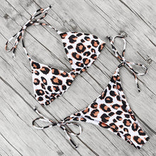 Load image into Gallery viewer, Hot Sexy Thong Bikini Female Leopard Bikini Set