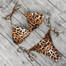 Load image into Gallery viewer, Hot Sexy Thong Bikini Female Leopard Bikini Set